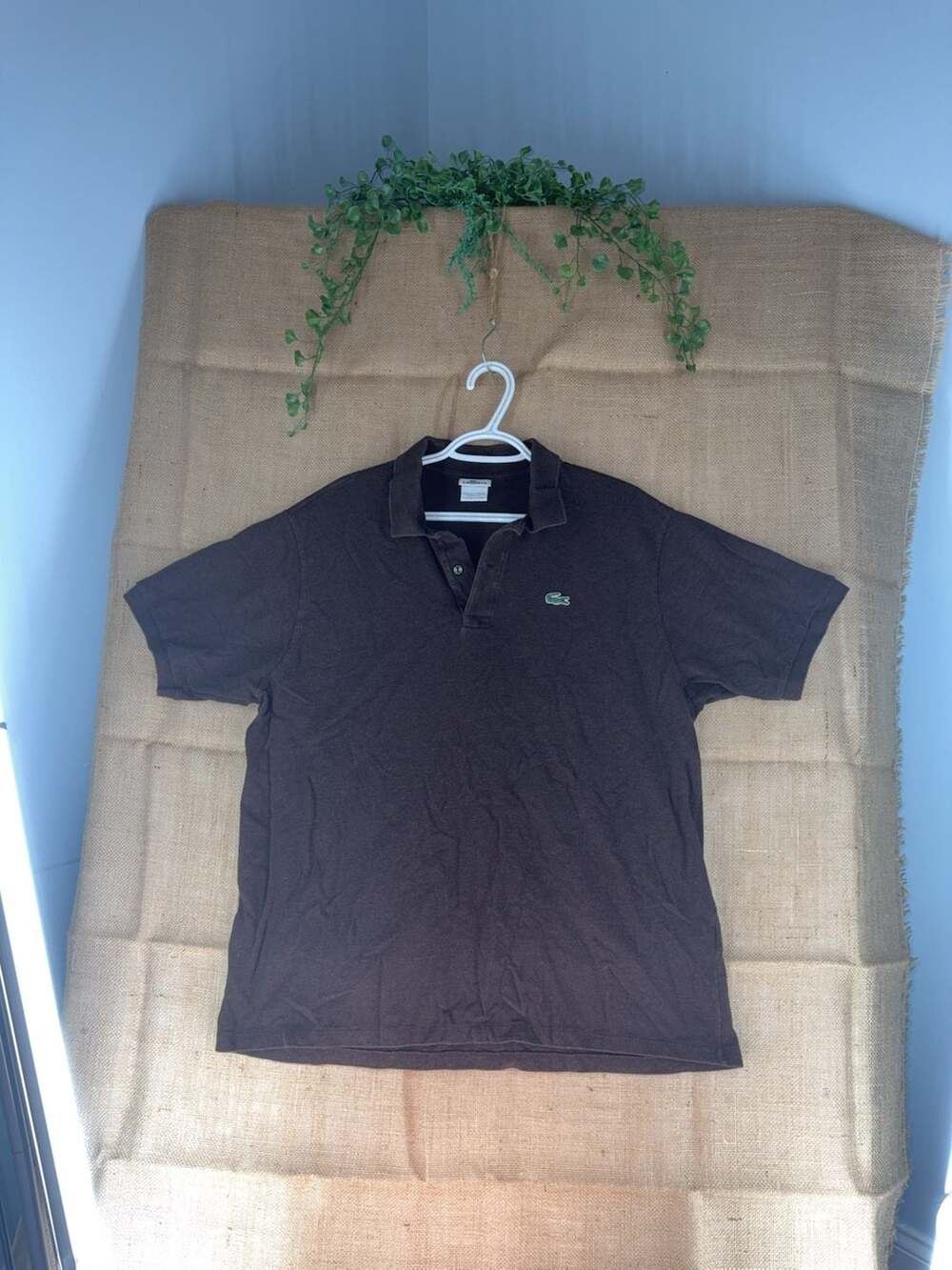 Lacoste Classic Fit Short Sleeve Polo Shirt Brown Size 7